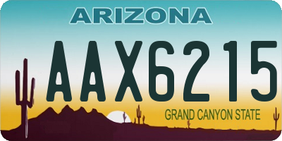 AZ license plate AAX6215