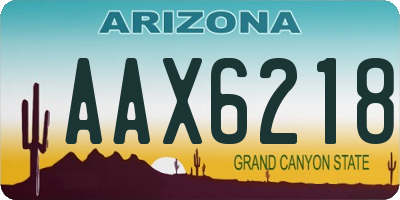 AZ license plate AAX6218