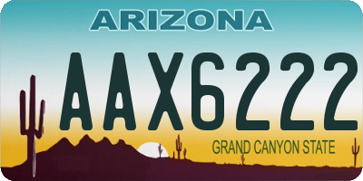 AZ license plate AAX6222