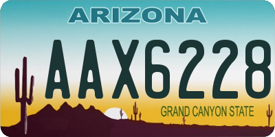 AZ license plate AAX6228