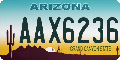 AZ license plate AAX6236