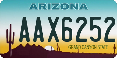 AZ license plate AAX6252