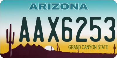 AZ license plate AAX6253