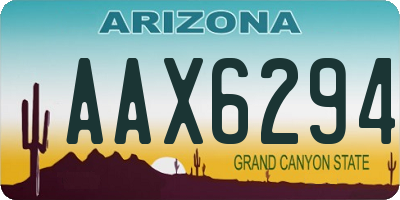 AZ license plate AAX6294