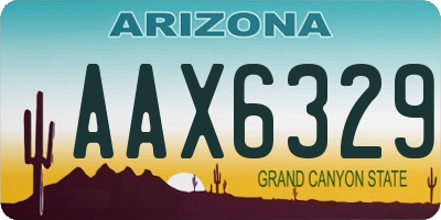 AZ license plate AAX6329