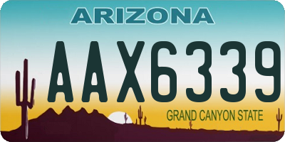 AZ license plate AAX6339