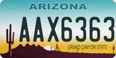 AZ license plate AAX6363