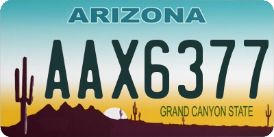 AZ license plate AAX6377