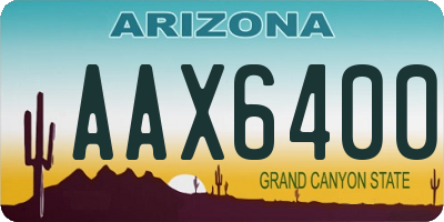 AZ license plate AAX6400