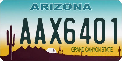 AZ license plate AAX6401