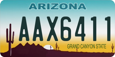 AZ license plate AAX6411