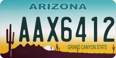 AZ license plate AAX6412