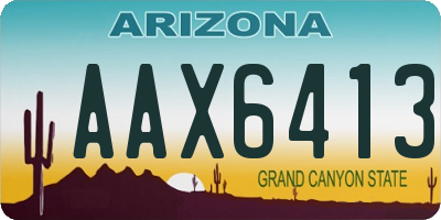 AZ license plate AAX6413