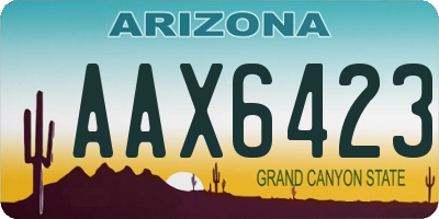 AZ license plate AAX6423
