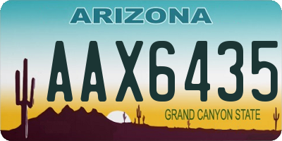AZ license plate AAX6435