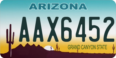 AZ license plate AAX6452