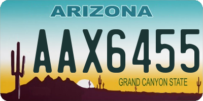 AZ license plate AAX6455