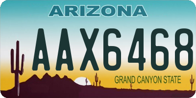 AZ license plate AAX6468
