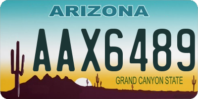 AZ license plate AAX6489