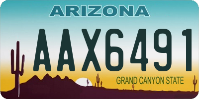 AZ license plate AAX6491