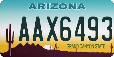 AZ license plate AAX6493