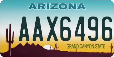 AZ license plate AAX6496