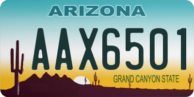 AZ license plate AAX6501