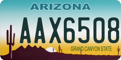AZ license plate AAX6508