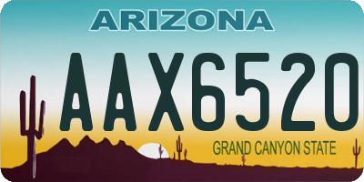 AZ license plate AAX6520