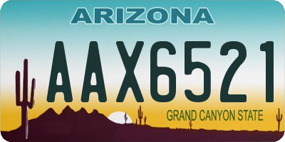 AZ license plate AAX6521