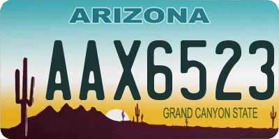 AZ license plate AAX6523
