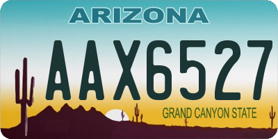 AZ license plate AAX6527