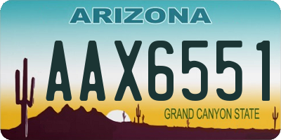 AZ license plate AAX6551