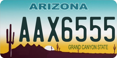 AZ license plate AAX6555