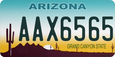 AZ license plate AAX6565