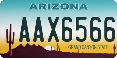 AZ license plate AAX6566