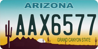AZ license plate AAX6577