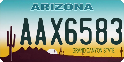 AZ license plate AAX6583