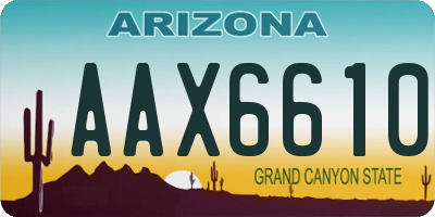 AZ license plate AAX6610