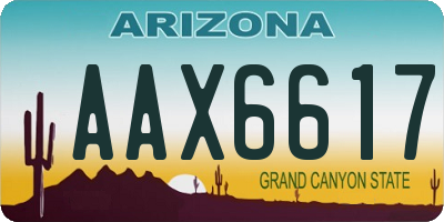 AZ license plate AAX6617