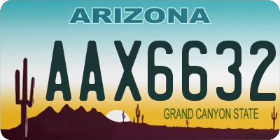 AZ license plate AAX6632