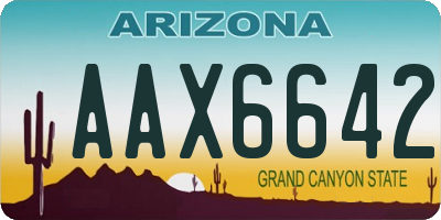 AZ license plate AAX6642