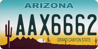 AZ license plate AAX6662