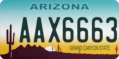 AZ license plate AAX6663