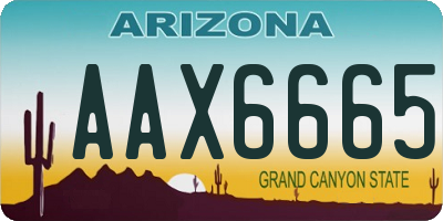 AZ license plate AAX6665