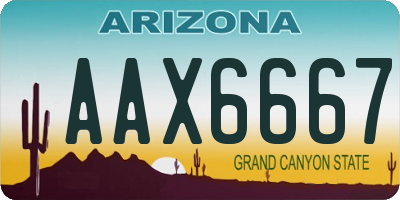 AZ license plate AAX6667