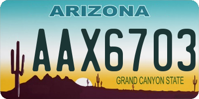 AZ license plate AAX6703