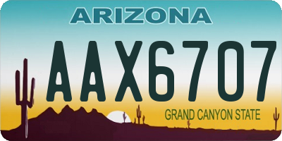 AZ license plate AAX6707