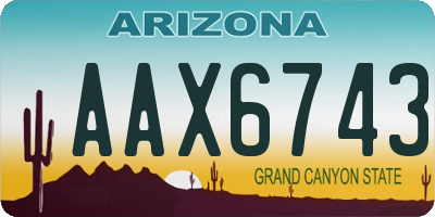 AZ license plate AAX6743