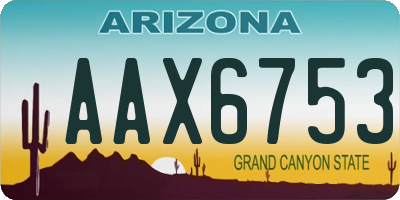 AZ license plate AAX6753